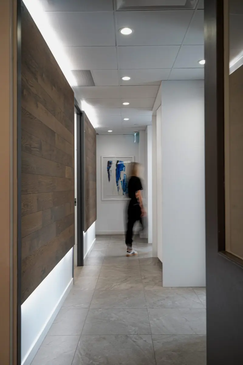 The clinic hallway at 40 Holly Street